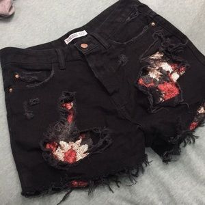 Sequin pocket shorts